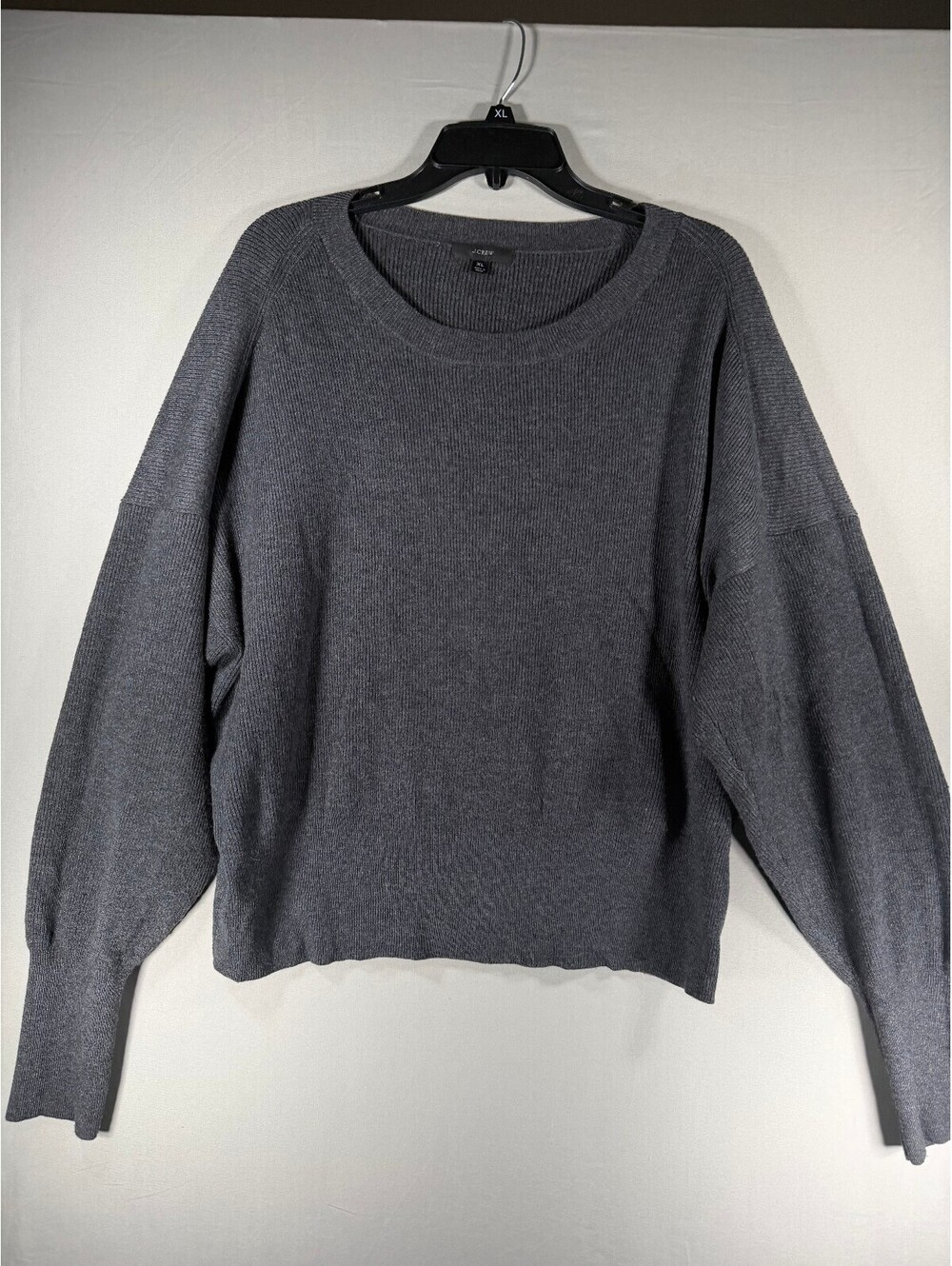 J.Crew Women's Gray Merino Wool Blend Pullover Sweater Size XL